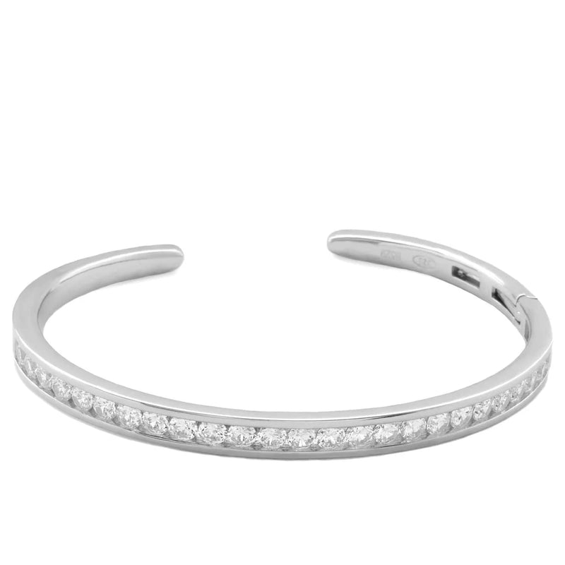Fine Design Silver Slave Bracelet with Zircons