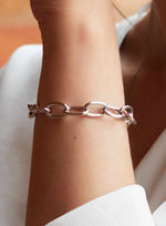 Silver Link Bracelet Smooth Chain Design