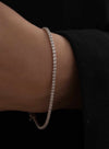 Rivière Silver Bracelet with White Zircons in Princess Size