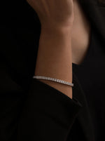 Rivière Silver Bracelet with Princess Cut Zircons