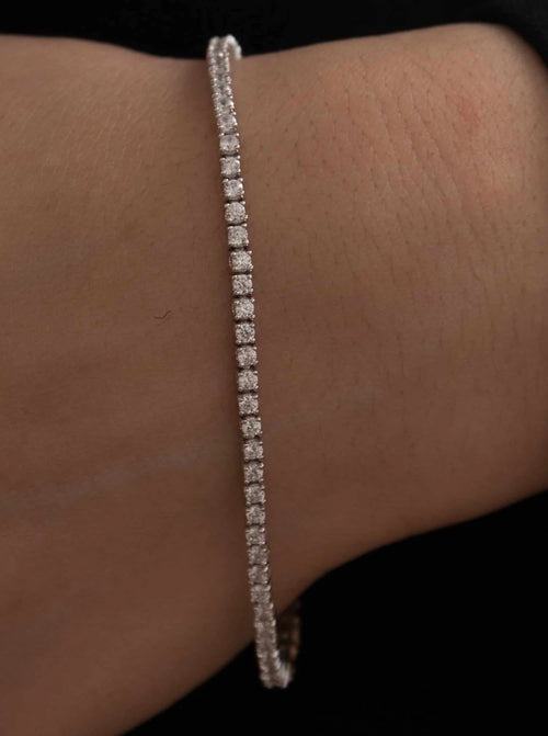 Rivière Silver Bracelet Very Fine Design with Zircons