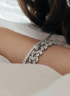 Shiny Silver Bracelets with Leaf Design