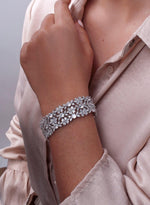 Sparkling Silver Bracelets Nature Design with Zirconia