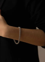 Shiny Silver Bracelets with Total Zircon Setting
