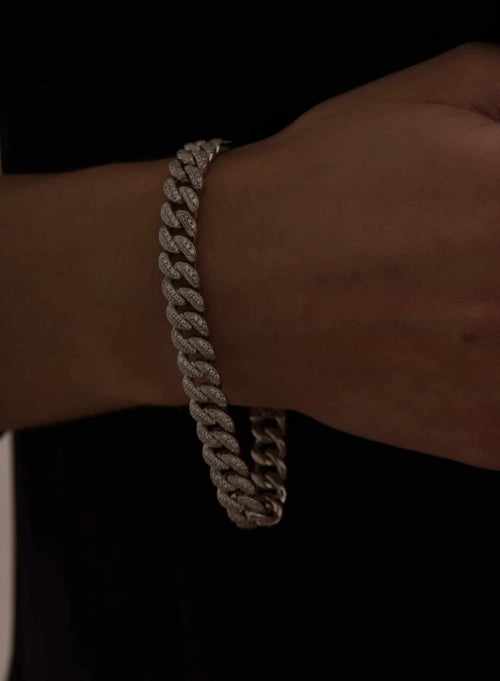 Bracelets en argent brillant design épais avec zircone
