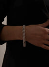 Bracelets en argent brillant design épais avec zircone