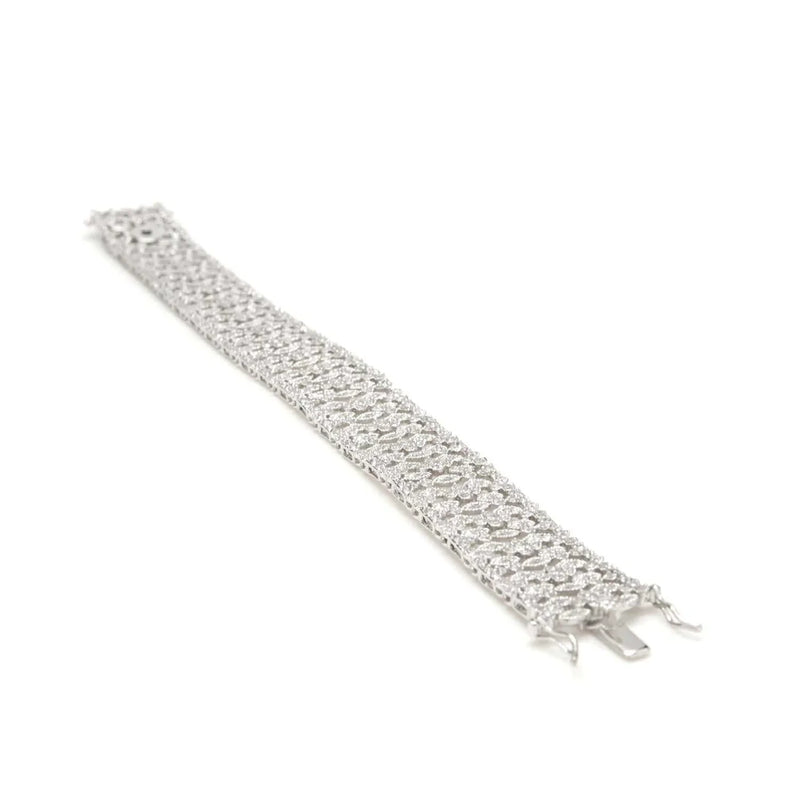 Shiny Bracelets Thick Design with Zirconia