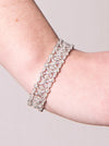 Shiny Silver Bracelets with White Zircons in Different Sizes