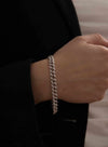Bracelets tressés brillants avec zircone