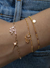 Bracelets with Pendants Double Chain Design with Hand of Fatima Motif