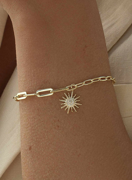 Bracelets avec pendentifs en argent doré motif soleil