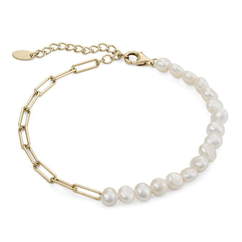 Bracelets avec perles en forme de trombone argenté