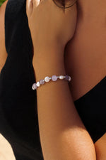 Bracelets with Amethyst Silver Stones and Freshwater Pearls