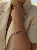 Bracelets avec Pierres Argentées Design Multicolore
