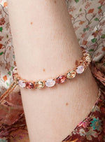 Bracelets with Silver Stones Rivière Style in Pink
