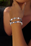 Bracelets with Silver Soladita Stones and Freshwater Pearls