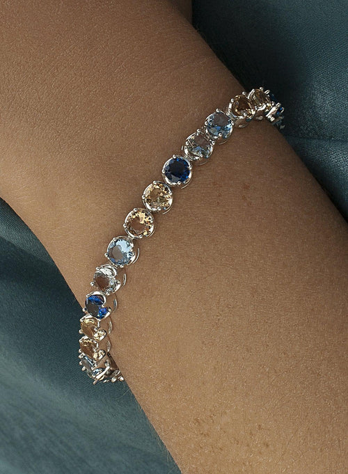 Bracelets with Stones in Silver Design Blue Tones