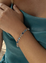 Bracelets avec pierres dans des tons argentés et bleus