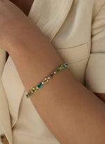 Bracelets with Stones in Silver Design Green Tones