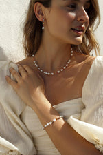 Silver Bracelets Multicolor Design with Pearl
