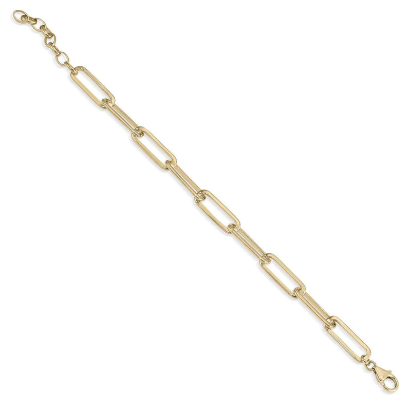 Bracelets à maillons argentés, trombone design doré