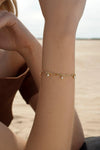 Fine Silver Bracelets with Zirconia Pendants in Gold Chain Style
