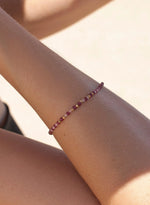 Fine Silver Bracelets Garnet and Pink Ball Design
