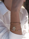 Bracelets en Argent Fin Triple Design avec Médaille