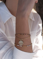 Bracelets en Argent Fin Triple Design avec Médaille