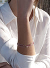 Bracelets Argent Fin Triple Design Quartz Rose