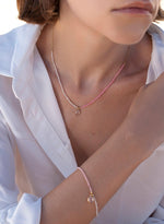 Bracelets en argent fin avec motif ovale en rose