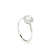 Silver Engagement Ring Zircon Solitaire Design