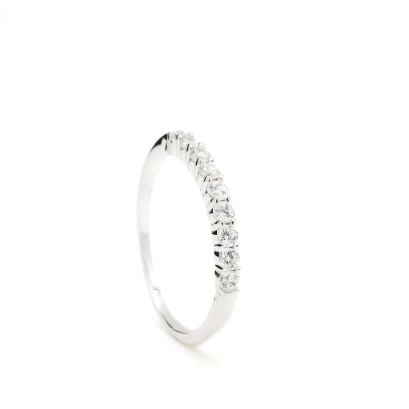 Fine Silver Rings with White Zirconia Motif