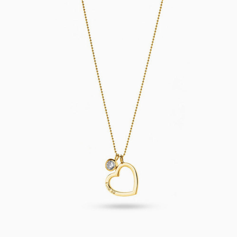 Heart Necklace with Zirconia Gold