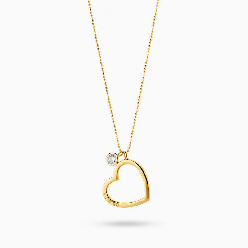 Heart Necklace with Zirconia Maxi Gold
