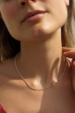 Short Silver Necklaces Paper Clip and Rivière Design