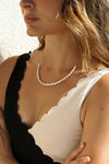 Short Golden Silver Necklaces Pearl Front Design