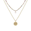 Double Silver Necklaces Zircon Medal Design