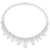 Rigid Silver Cascade Style Party Necklaces with Adamantine Quartzs and Zircons