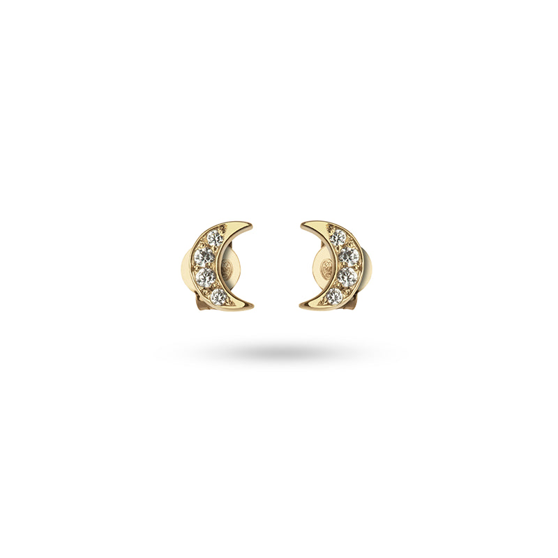Moon Zirconia Gold Earrings