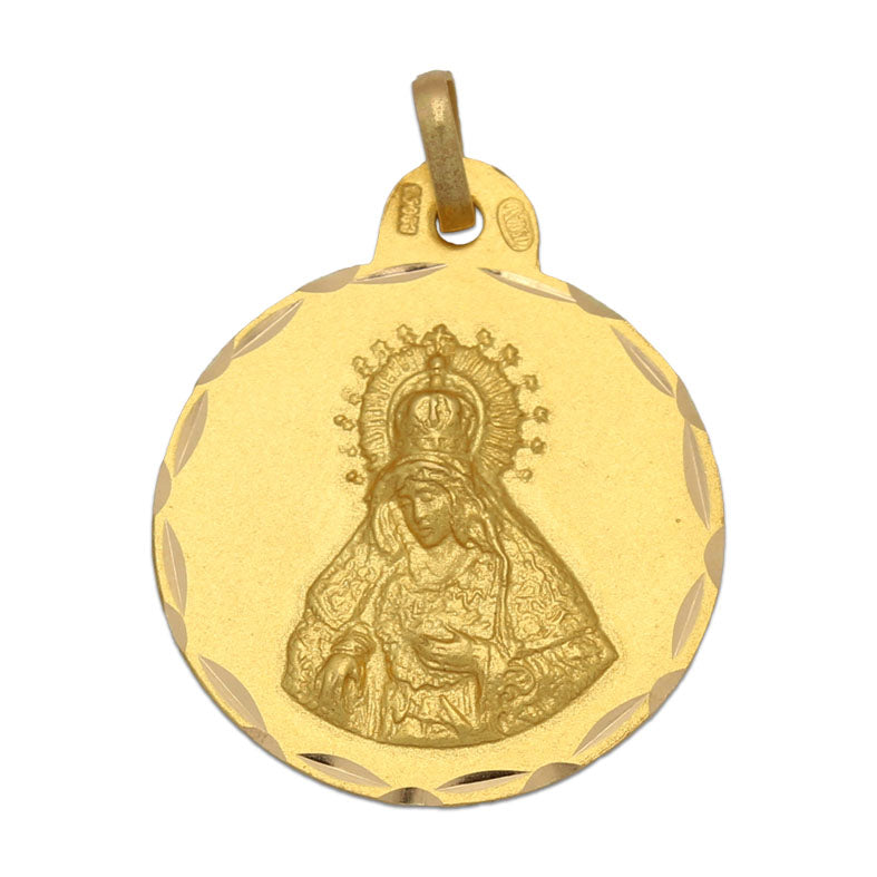 18K Gold Medal Virgin of La Macarena 19 mm