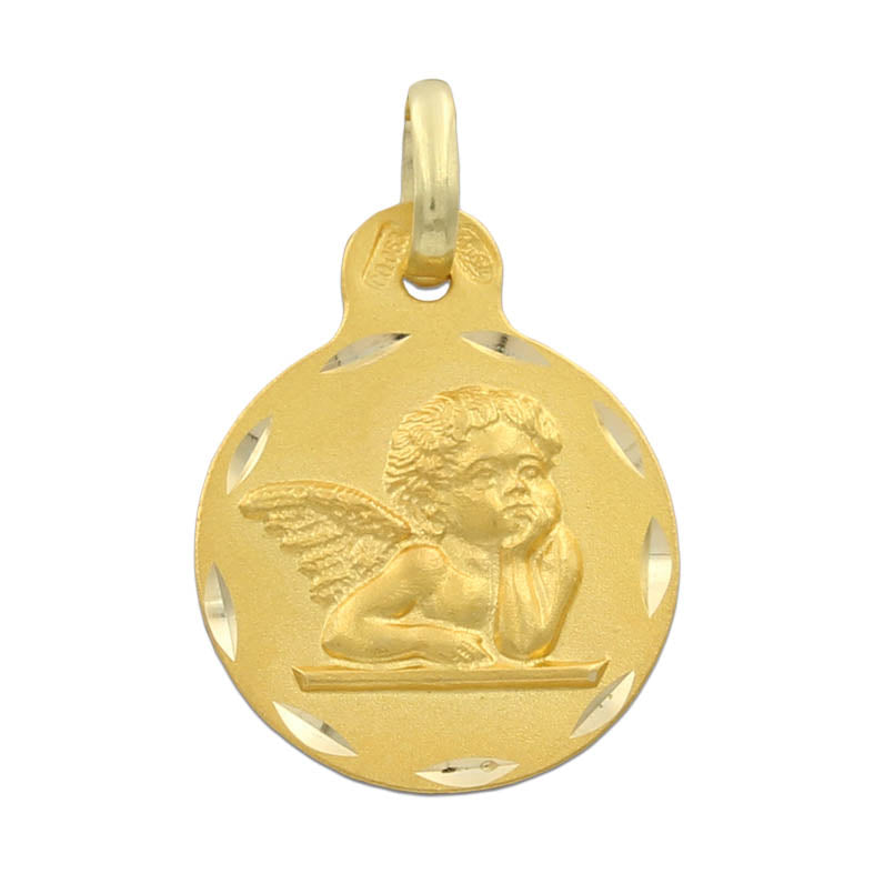 Medalla Oro 18Kl Angel De La Guarda 15 mm