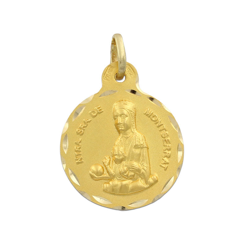 Medalla Oro 18Kl Virgen De Montserrat 15 mm