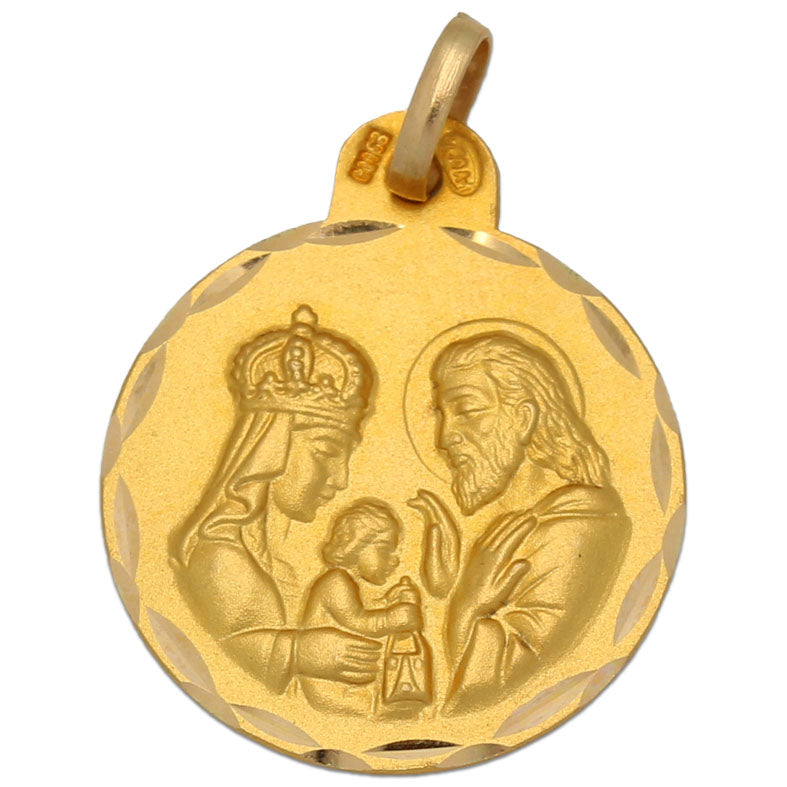 18K Gold Holy Family Medal 19 mm