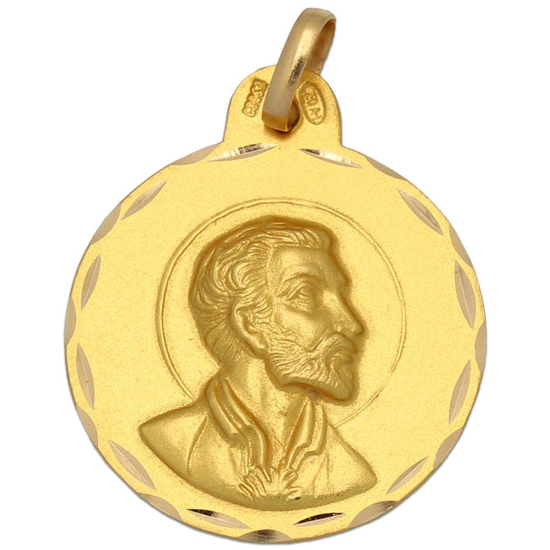 Medalla Oro 18Kl San Francisco De 21 mm