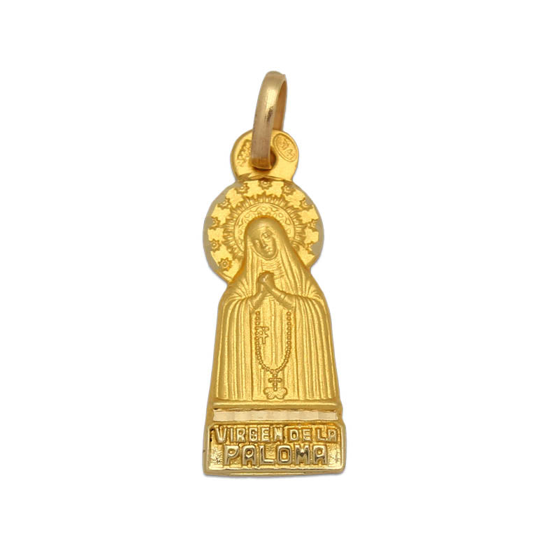 18K Gold Medal Virgen De La Paloma 10X24 mm