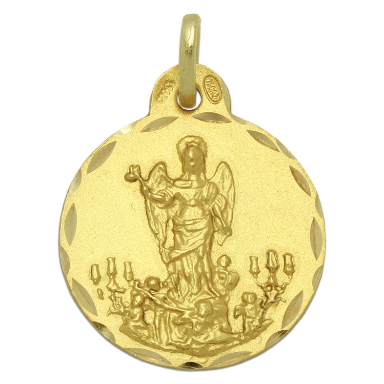 18K Gold Saint Raphael Medal 21 mm