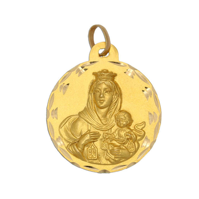 18K Gold Medal Virgen del Carmen 21 mm