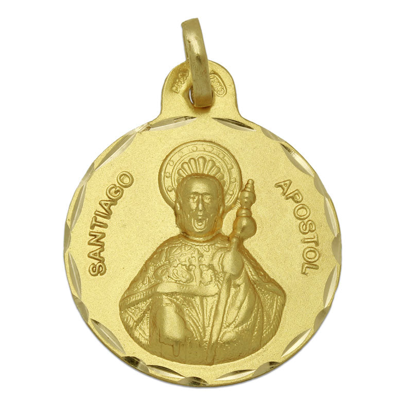 18K Gold Medal Santiago Apostol 21 mm