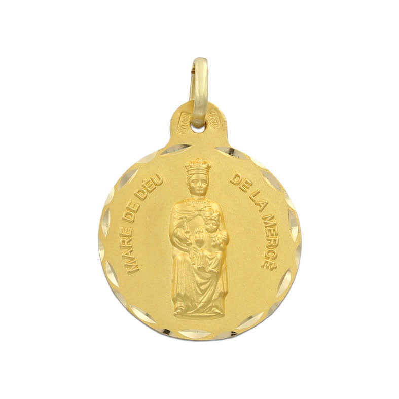 Medalla Oro 18Kl Virgen De La Merce 17 mm
